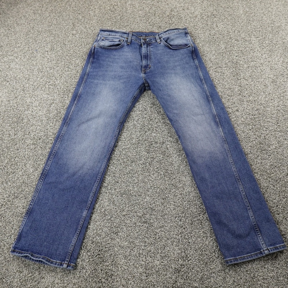 Levis Jeans Mens‎ 33X30 Dark Blue Denim Pants Workwear Fit Straight Stretch Flex